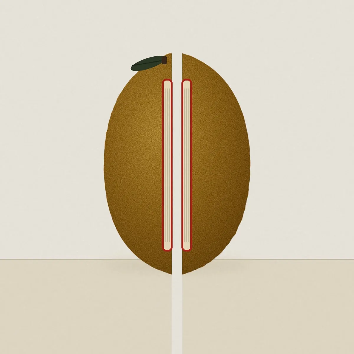 A lemon split down the center.